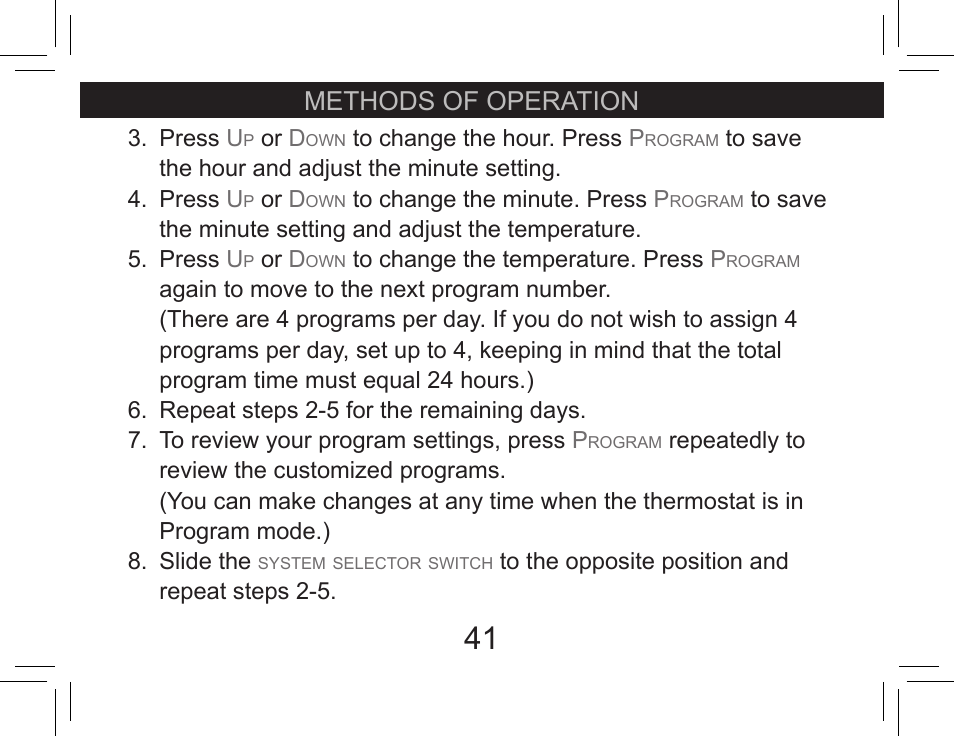 Methods of operation | Hunter Fan 44360 User Manual | Page 41 / 58