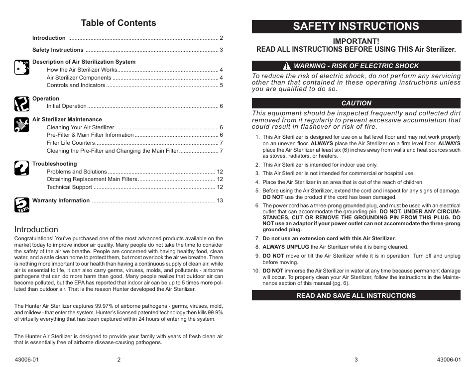 Hunter Fan 30581 User Manual | Page 2 / 26