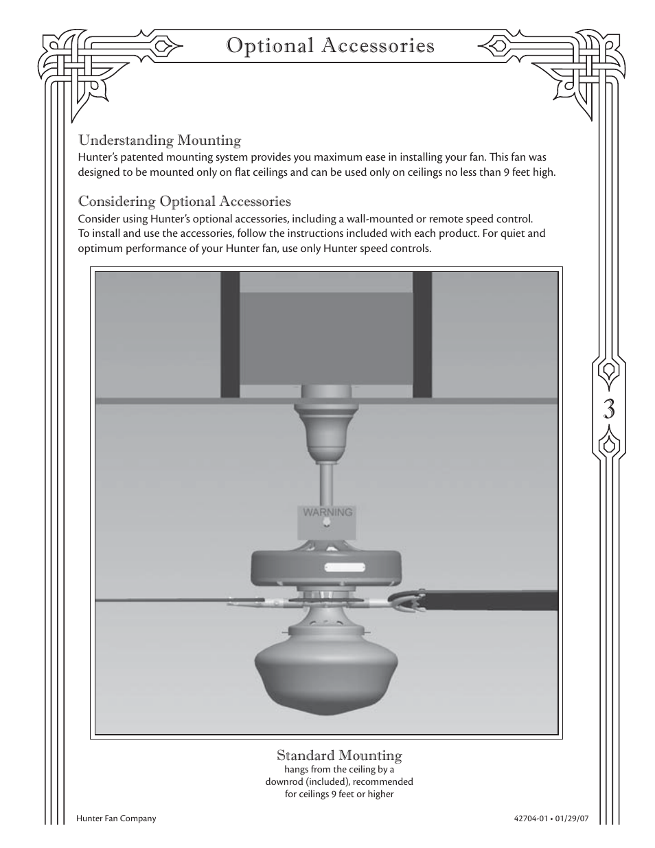 Optional accessories | Hunter 23702 52 Hotel Original User Manual | Page 3 / 17