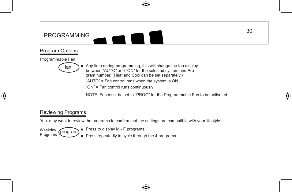 Programming | Hunter Fan 44668 User Manual | Page 30 / 100