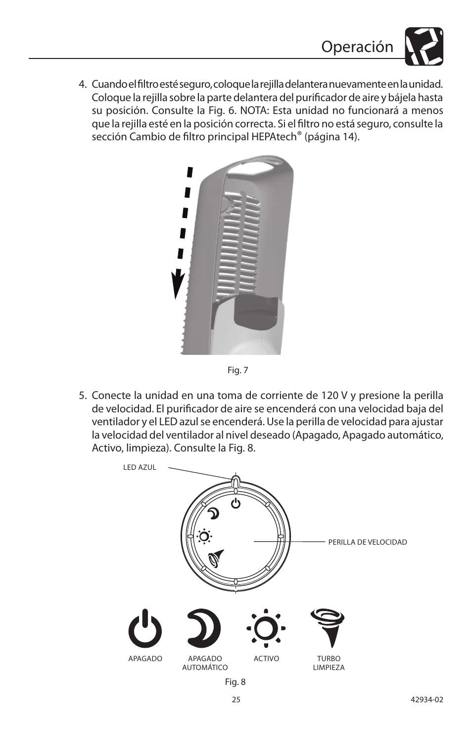 Operación | Hunter Fan 30777 User Manual | Page 25 / 36