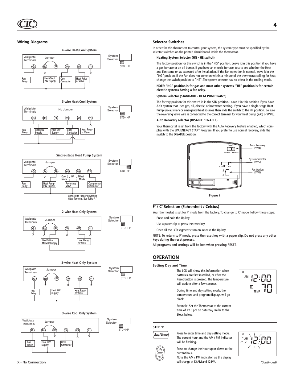 Operation | Hunter Fan 43255 User Manual | Page 4 / 7