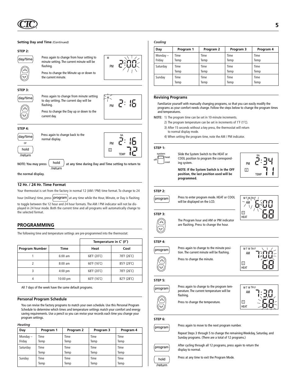 Programming | Hunter Fan 43255 User Manual | Page 5 / 7