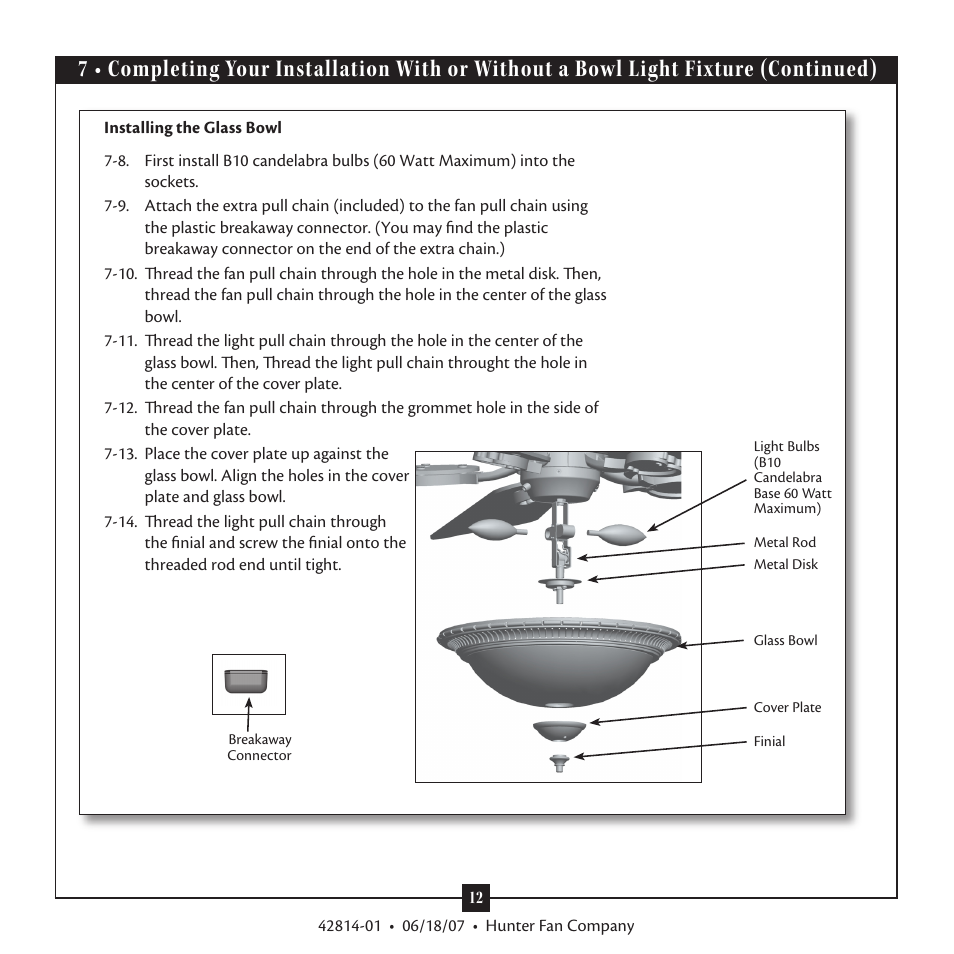 Hunter 28419 52 St. Michaels User Manual | Page 12 / 15
