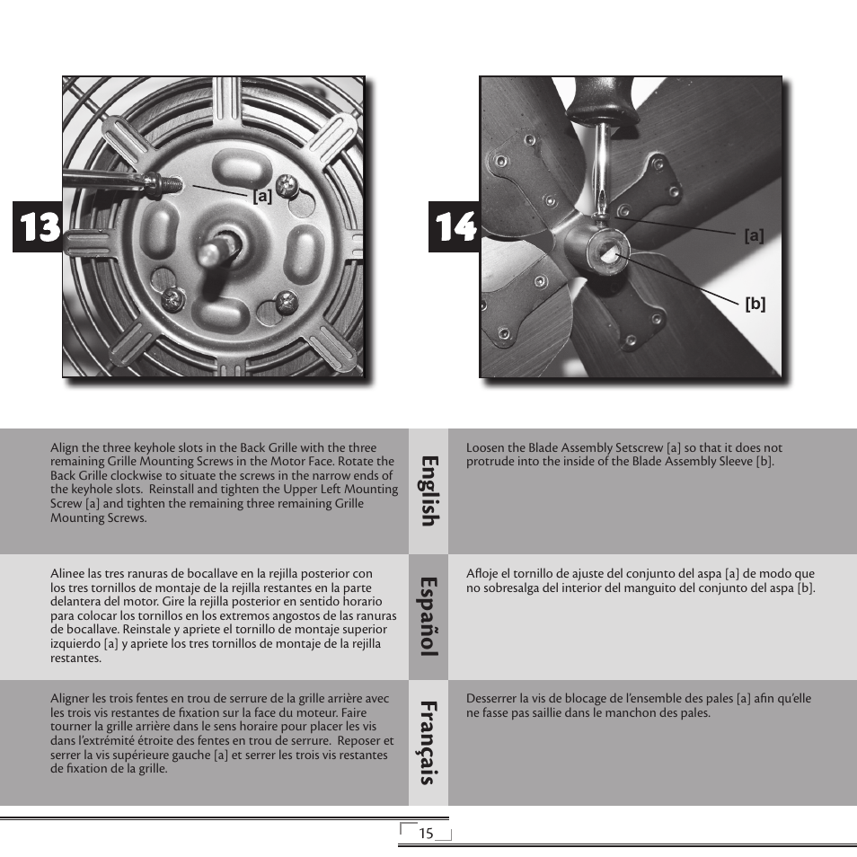 En gli sh esp año l fr anç ais | Hunter Fan 20081008 User Manual | Page 15 / 24