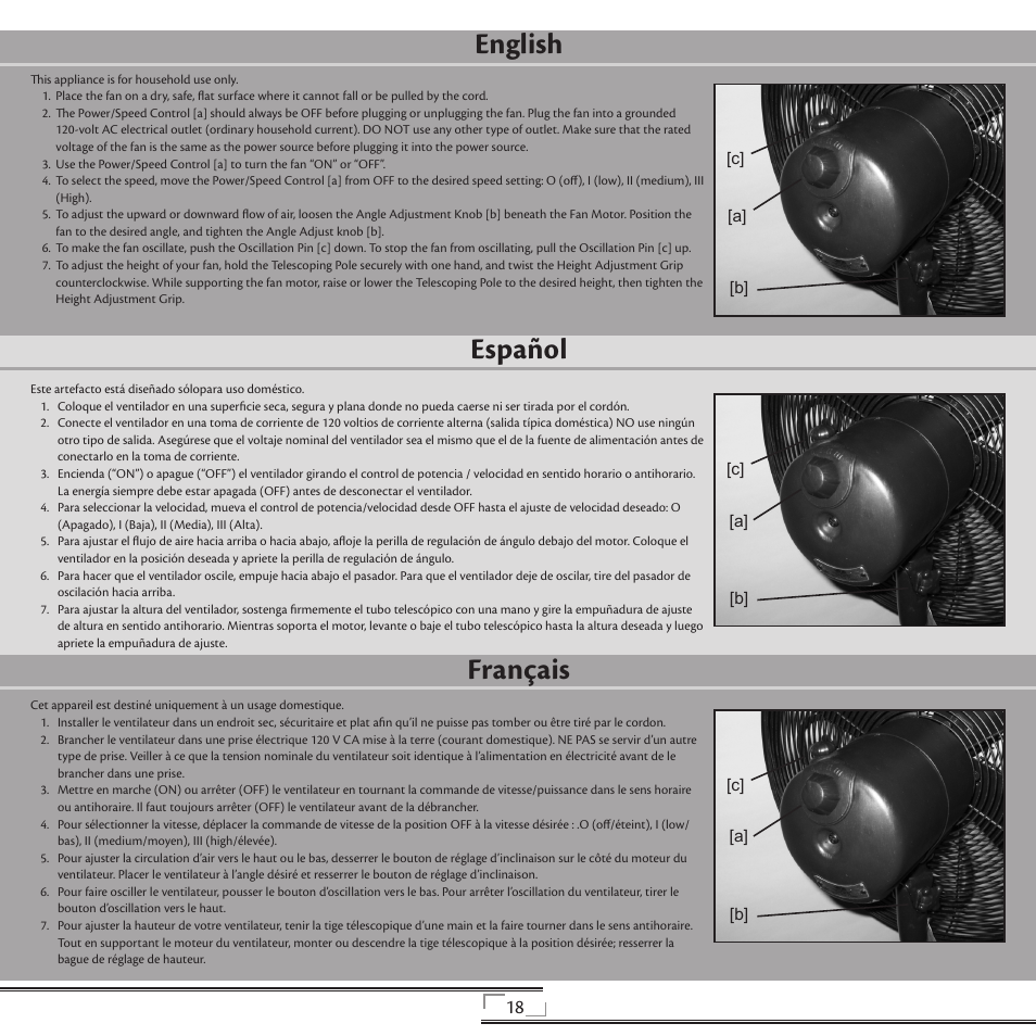 English, Français español | Hunter Fan 20081008 User Manual | Page 18 / 24