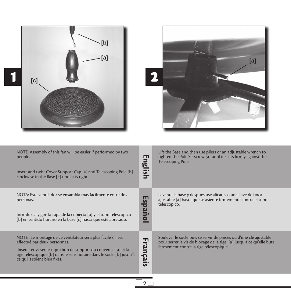 En gli sh esp año l fr anç ais | Hunter Fan 20081008 User Manual | Page 9 / 24