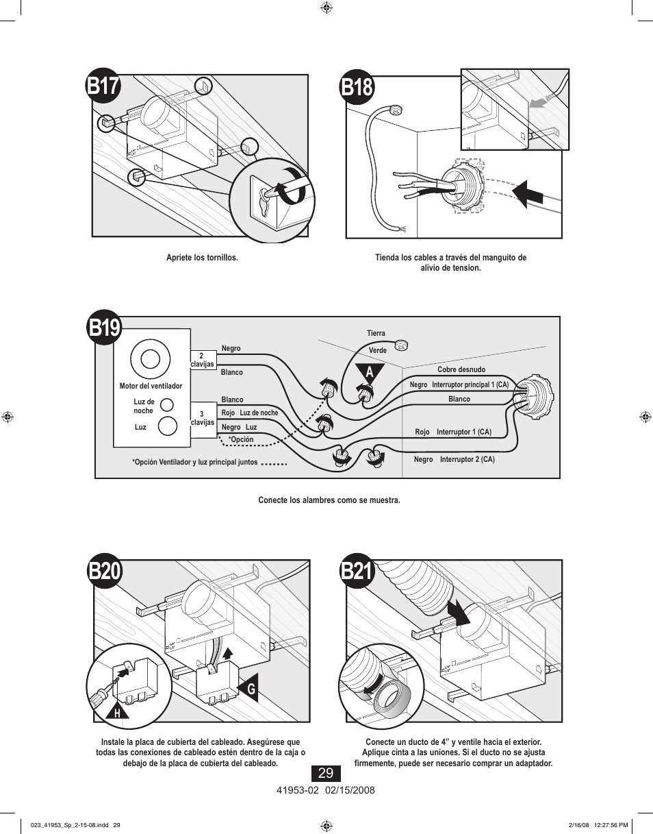 B17 b18, B19 b21 | Hunter Fan 41953-01 User Manual | Page 29 / 40