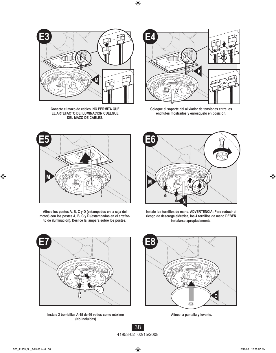 E6 e7 e8 | Hunter Fan 41953-01 User Manual | Page 38 / 40