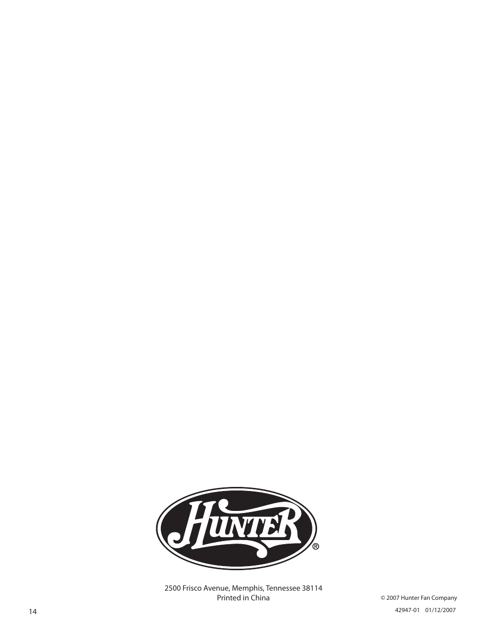 Hunter Fan 82020 User Manual | Page 14 / 42