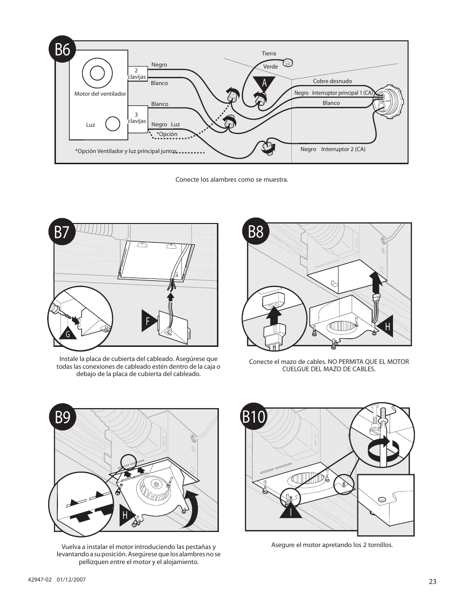 B9 b10 | Hunter Fan 82020 User Manual | Page 23 / 42