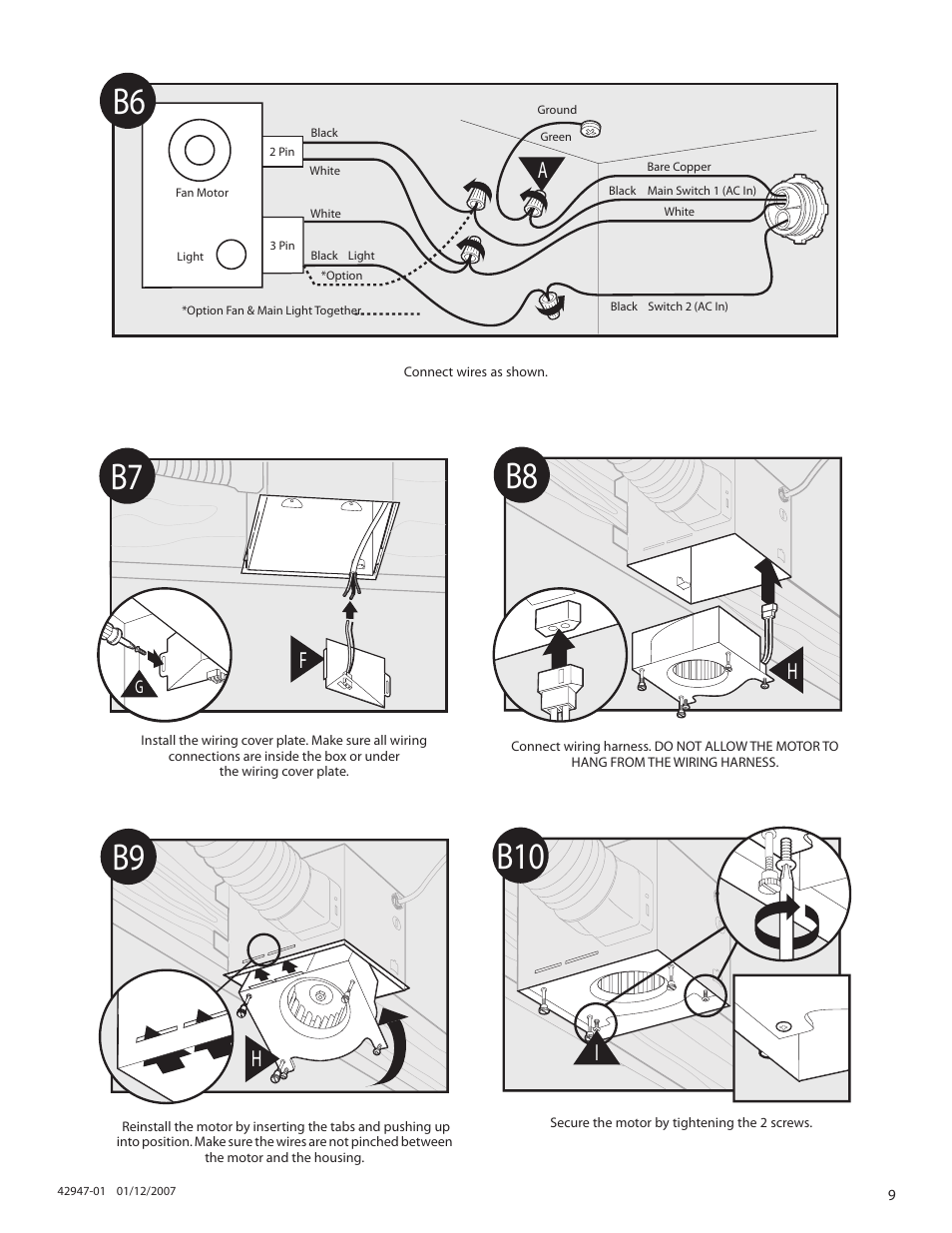 B9 b10 | Hunter Fan 82020 User Manual | Page 9 / 42