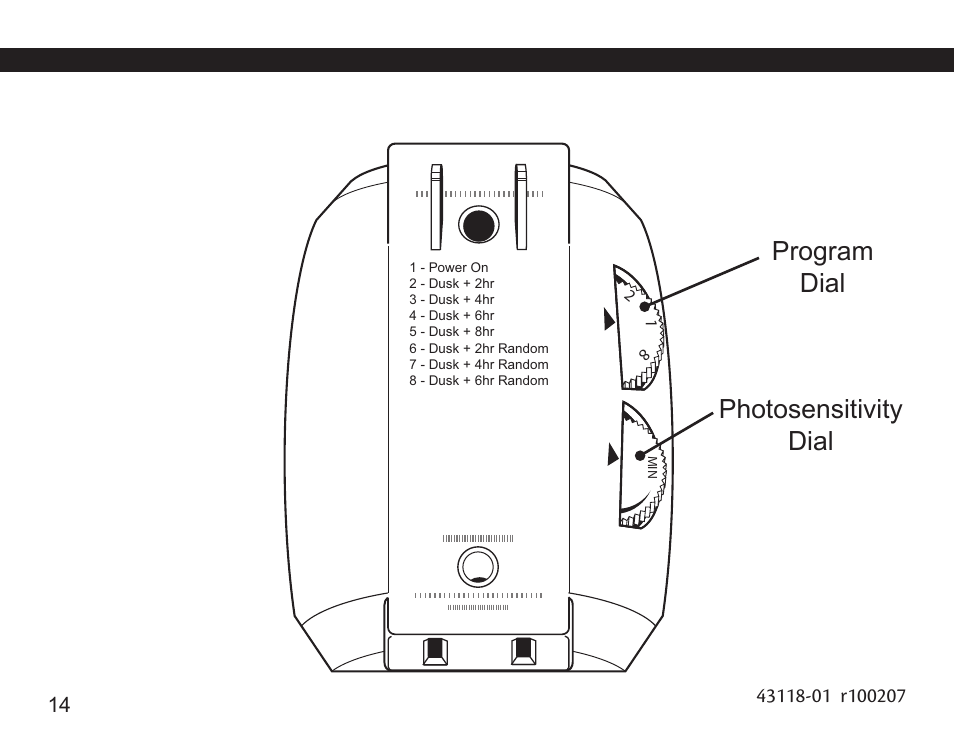 Program dial photosensitivity dial | Hunter Fan 45030 User Manual | Page 14 / 36