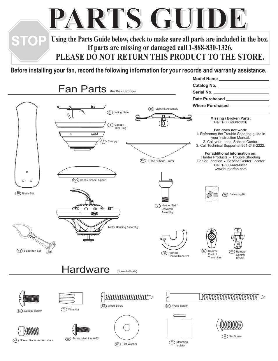 Hunter Fan 23298 User Manual | 4 pages