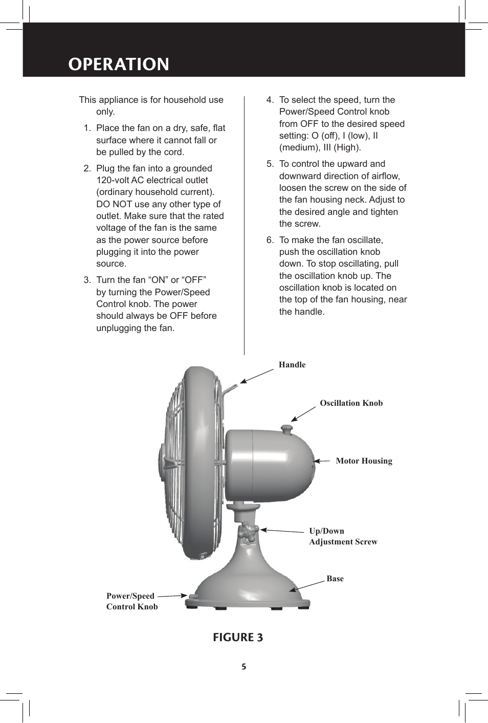 Operation, Figure 3 | Hunter Fan 20091104 User Manual | Page 5 / 28