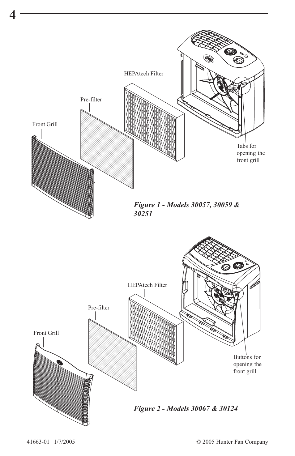 Hunter Fan HEPATECH 30067 User Manual | Page 4 / 8
