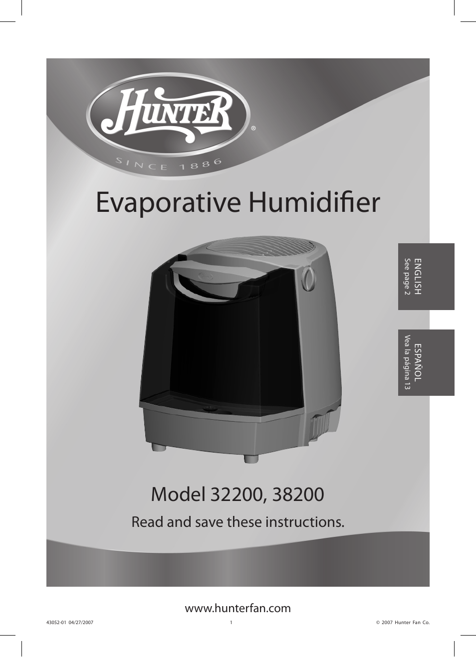 Hunter Fan 38200 User Manual | 28 pages