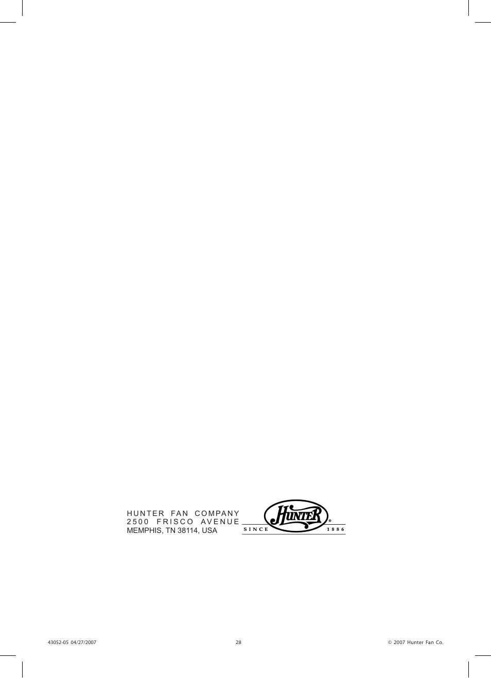 Hunter Fan 38200 User Manual | Page 28 / 28