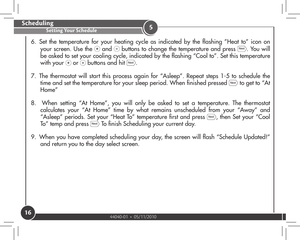 Scheduling | Hunter Fan 44372 User Manual | Page 16 / 45
