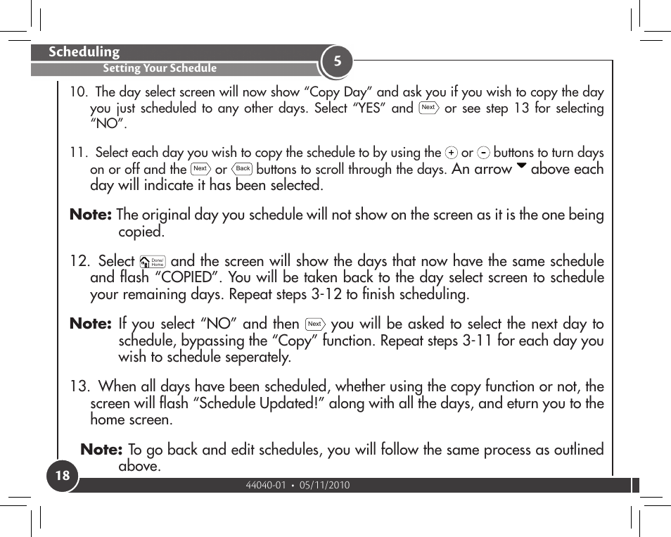 Scheduling | Hunter Fan 44372 User Manual | Page 18 / 45