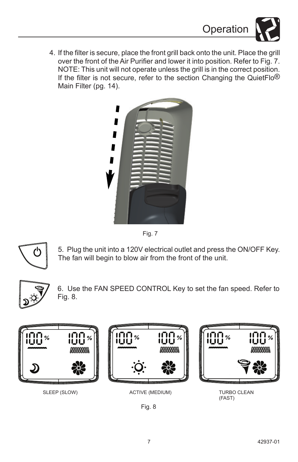 Operation | Hunter Fan 37785 User Manual | Page 7 / 16
