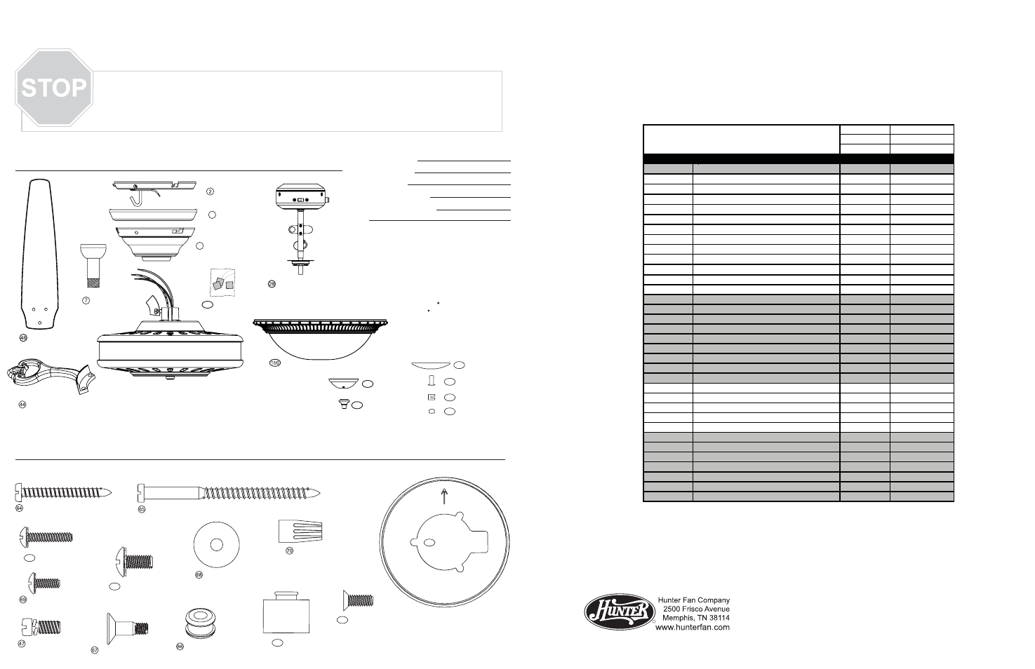 Hunter Fan 23881 User Manual | 2 pages