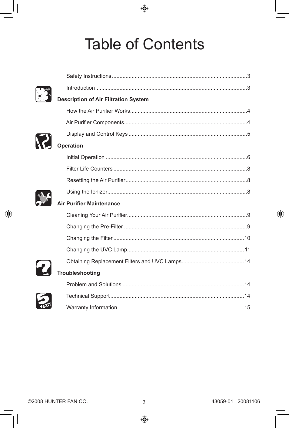 Hunter Fan 30770 User Manual | Page 2 / 32