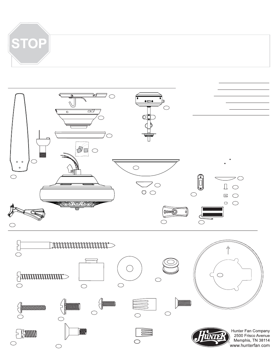 Hunter Fan 23803 User Manual | 4 pages