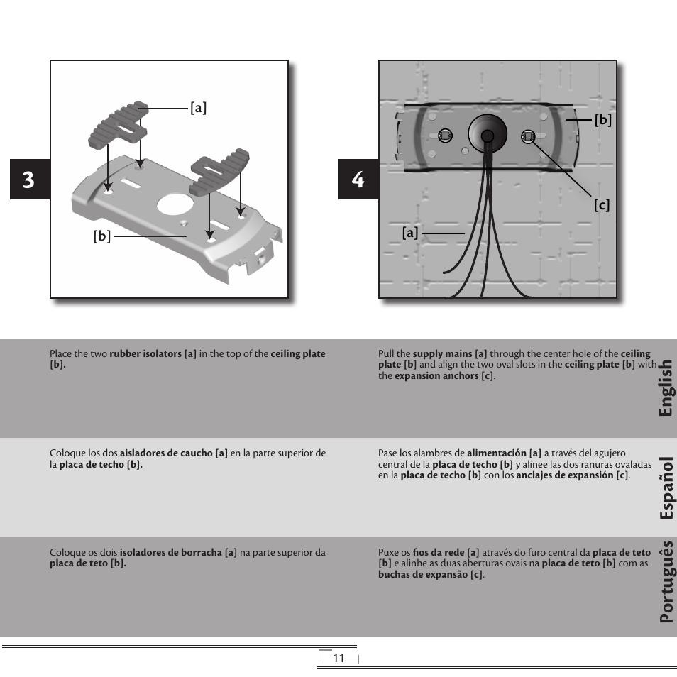 En gli sh esp año l po rt ug uê s | Hunter Fan 41736 User Manual | Page 11 / 32