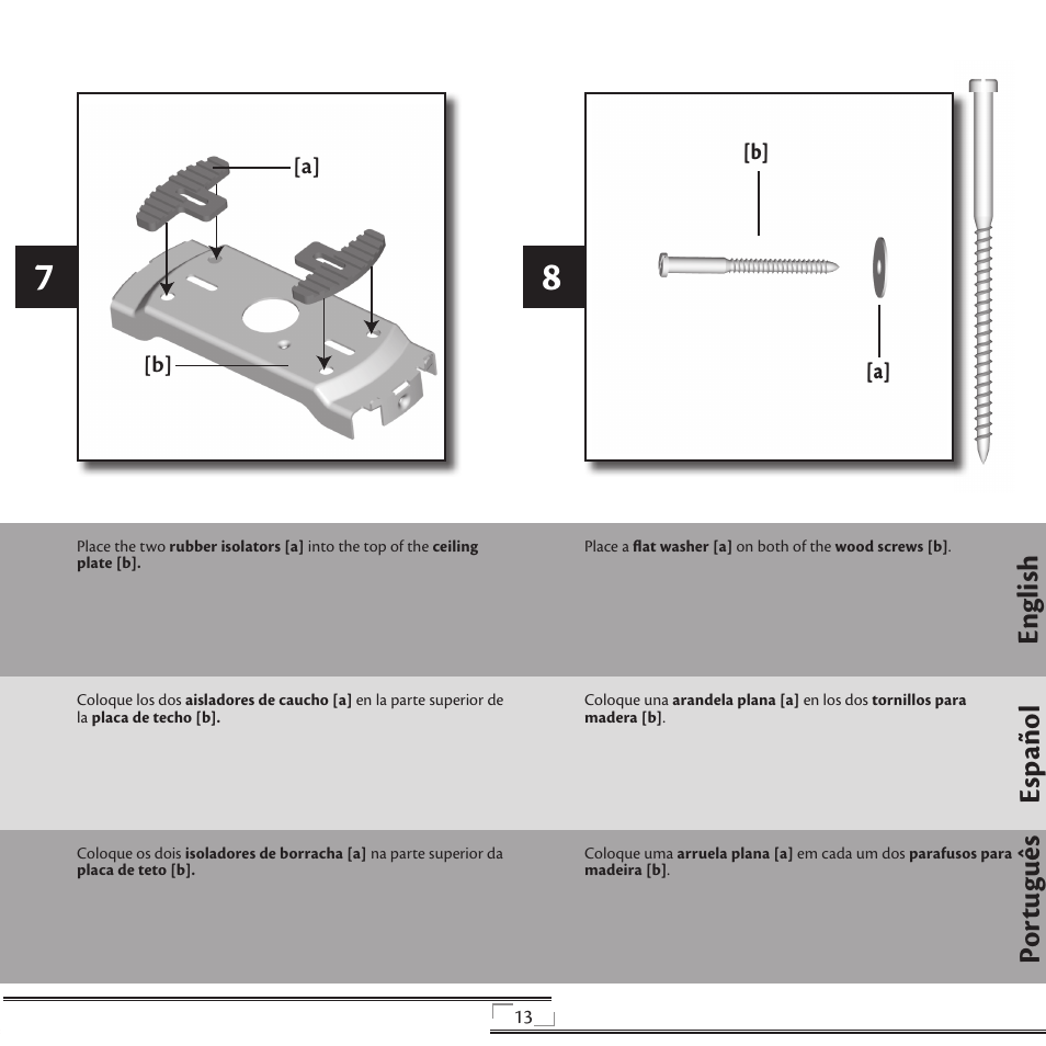 En gli sh esp año l po rt ug uê s | Hunter Fan 41736 User Manual | Page 13 / 32