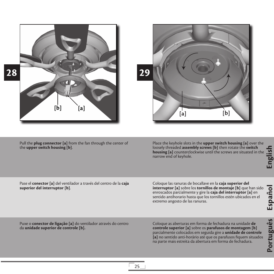 En gli sh esp año l po rt ug uê s | Hunter Fan 41736 User Manual | Page 25 / 32