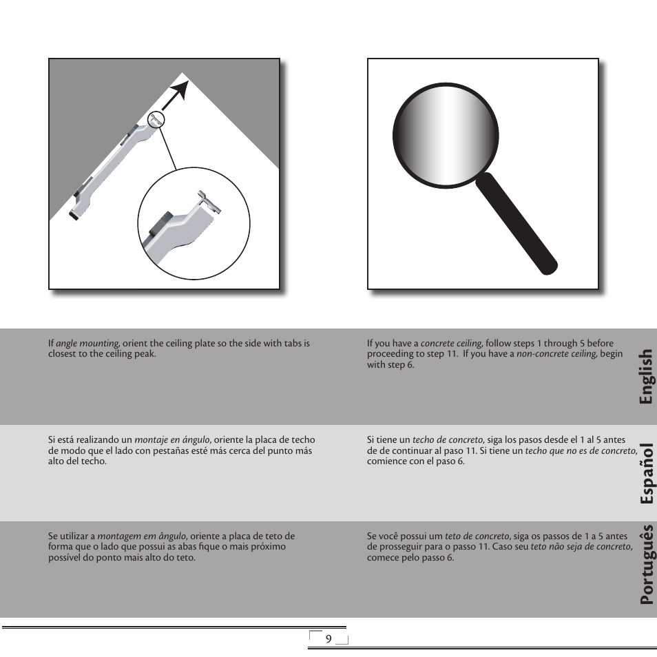 En gli sh esp año l po rt ug uê s | Hunter Fan 41736 User Manual | Page 9 / 32