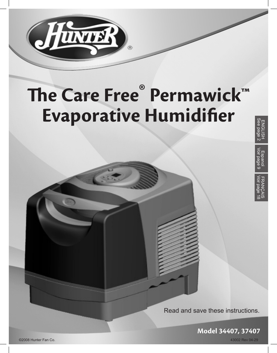 Hunter Fan Permawick 37407 User Manual | 25 pages