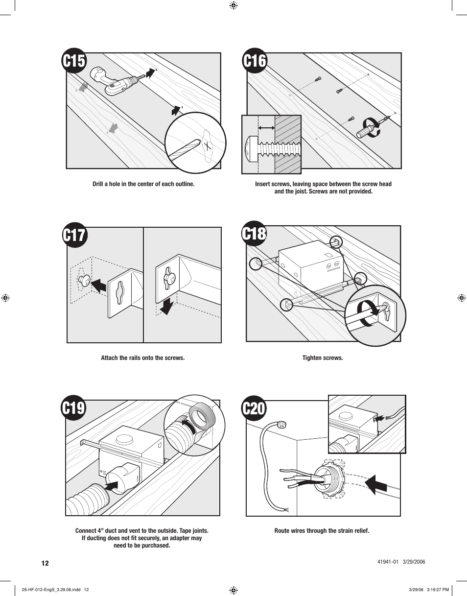 C15 c16 | Hunter Fan WELLESLEY 82007 User Manual | Page 12 / 40