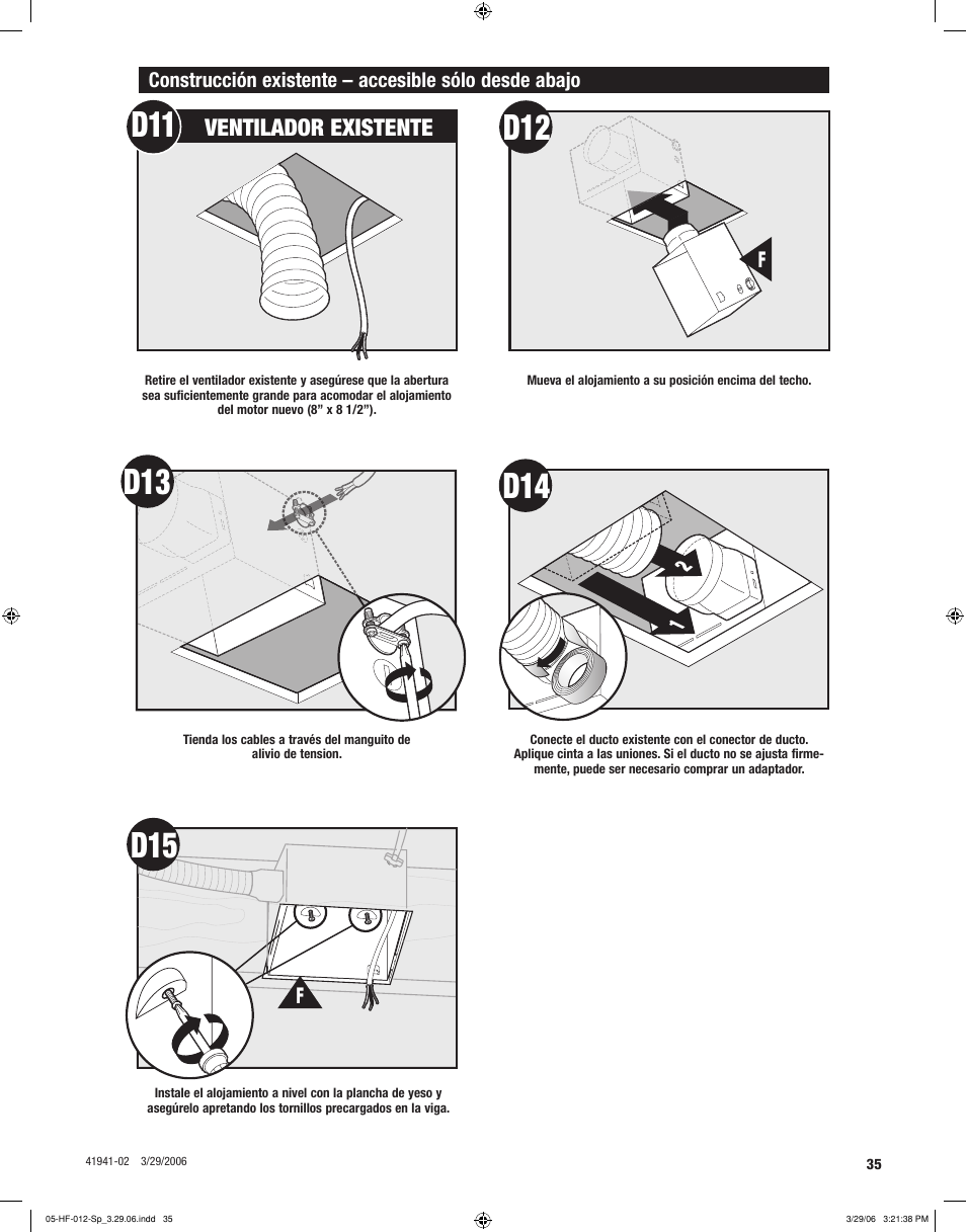 Ventilador existente | Hunter Fan WELLESLEY 82007 User Manual | Page 35 / 40