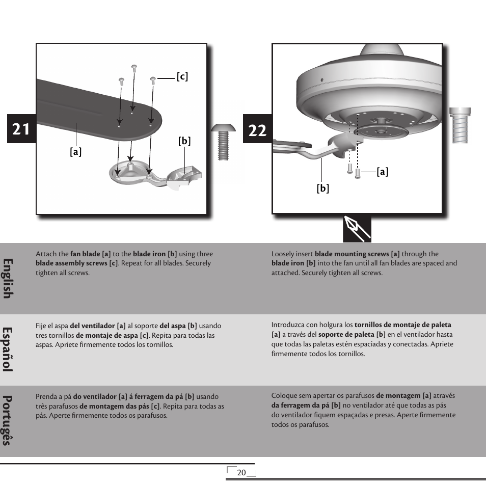 English español portugês | Hunter Fan 44270 User Manual | Page 20 / 25