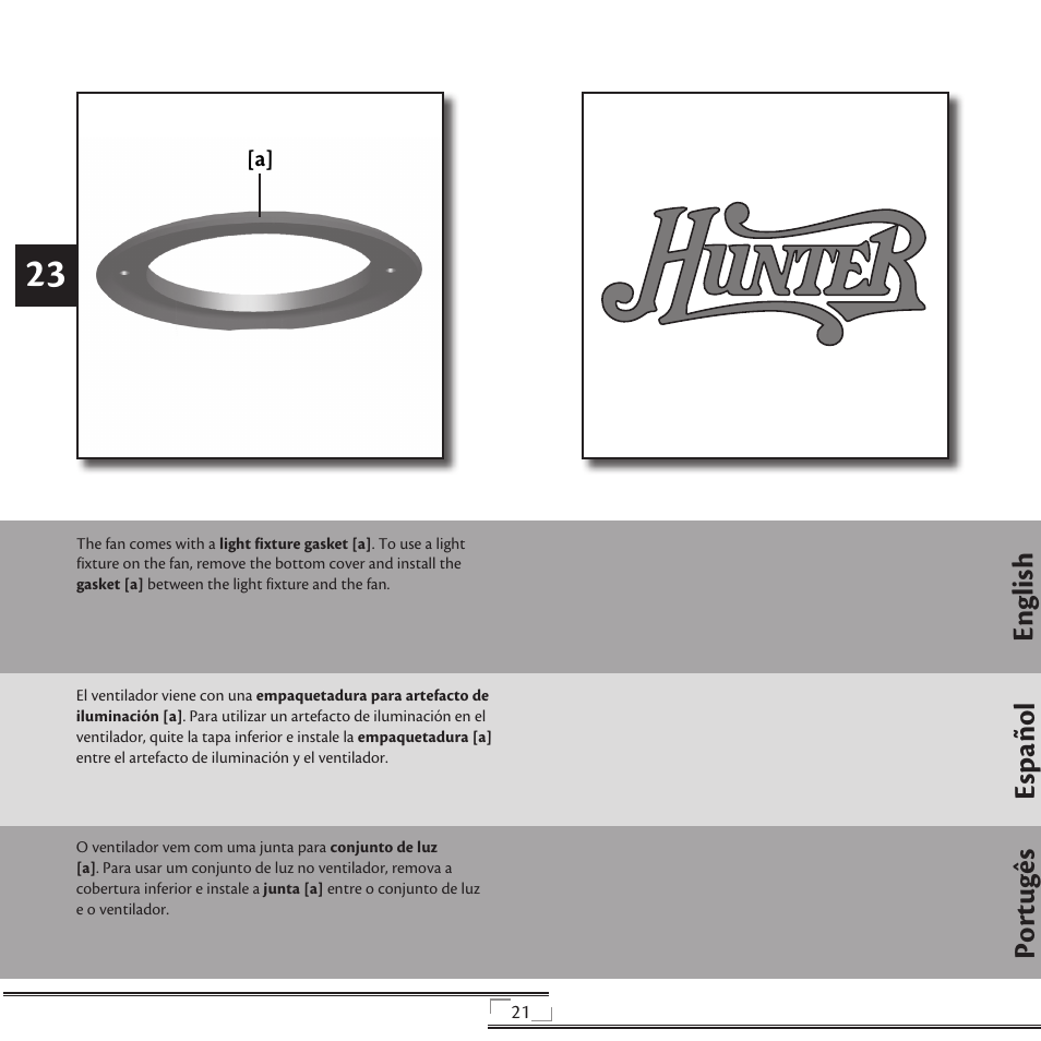 English español portugês | Hunter Fan 44270 User Manual | Page 21 / 25