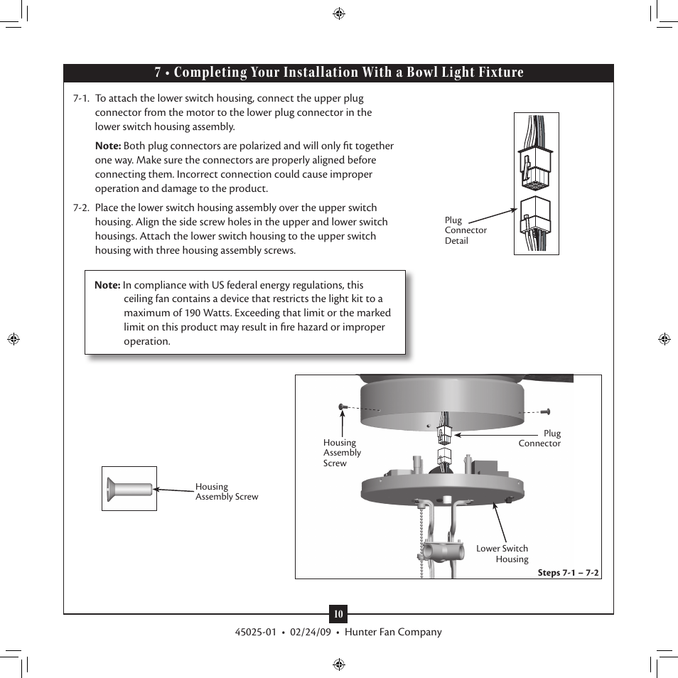 Hunter Fan Norway 20490 User Manual | Page 10 / 13