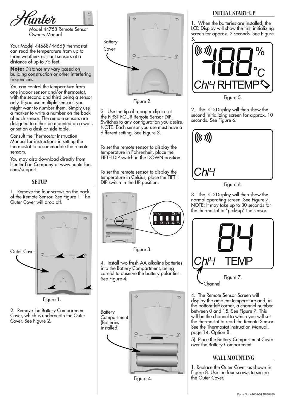 Hunter Fan 44665 User Manual | 2 pages