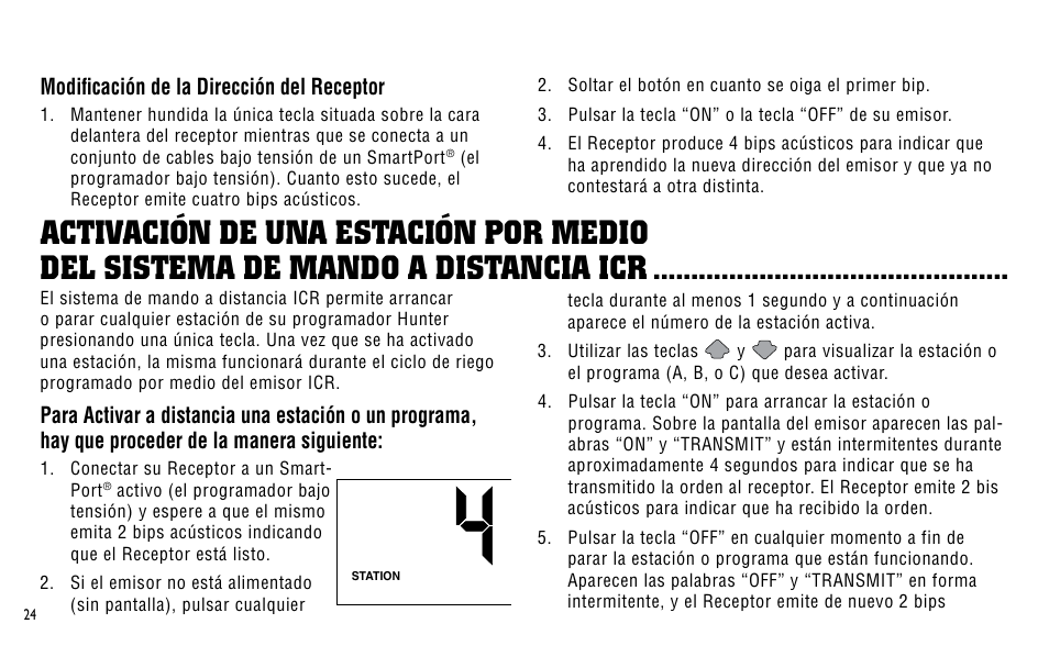 Modificación de la dirección del receptor | Hunter Fan ICR User Manual | Page 28 / 32