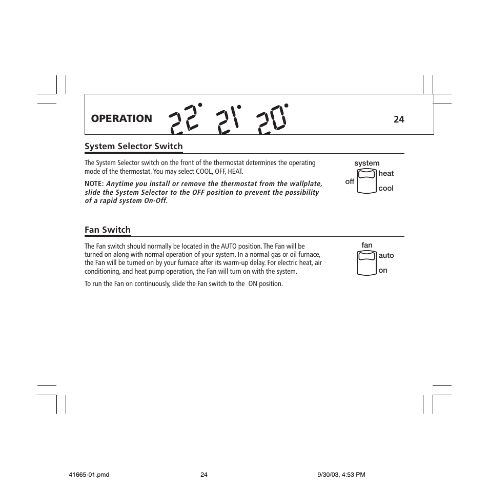 Operation | Hunter Fan 47300A User Manual | Page 24 / 44