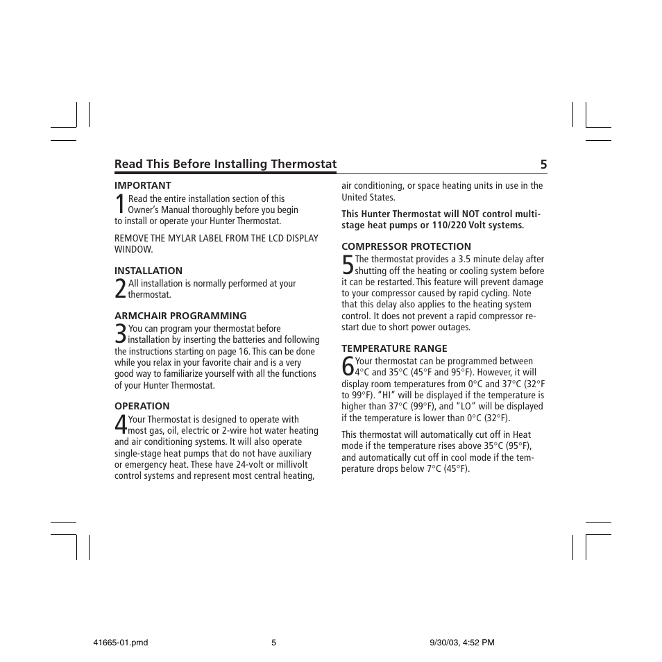 Hunter Fan 47300A User Manual | Page 5 / 44