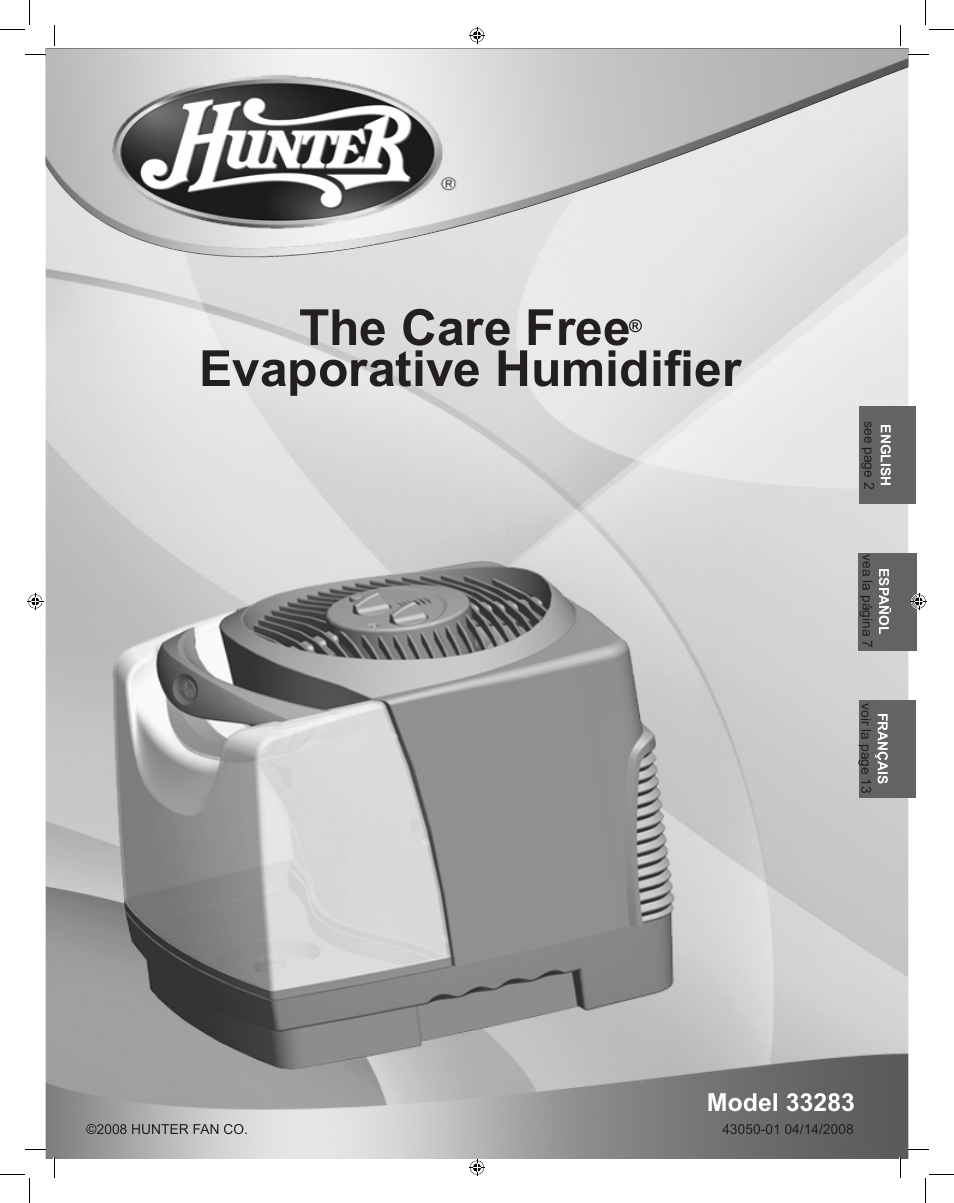 Hunter Fan CARE FREE 33283 User Manual | 15 pages