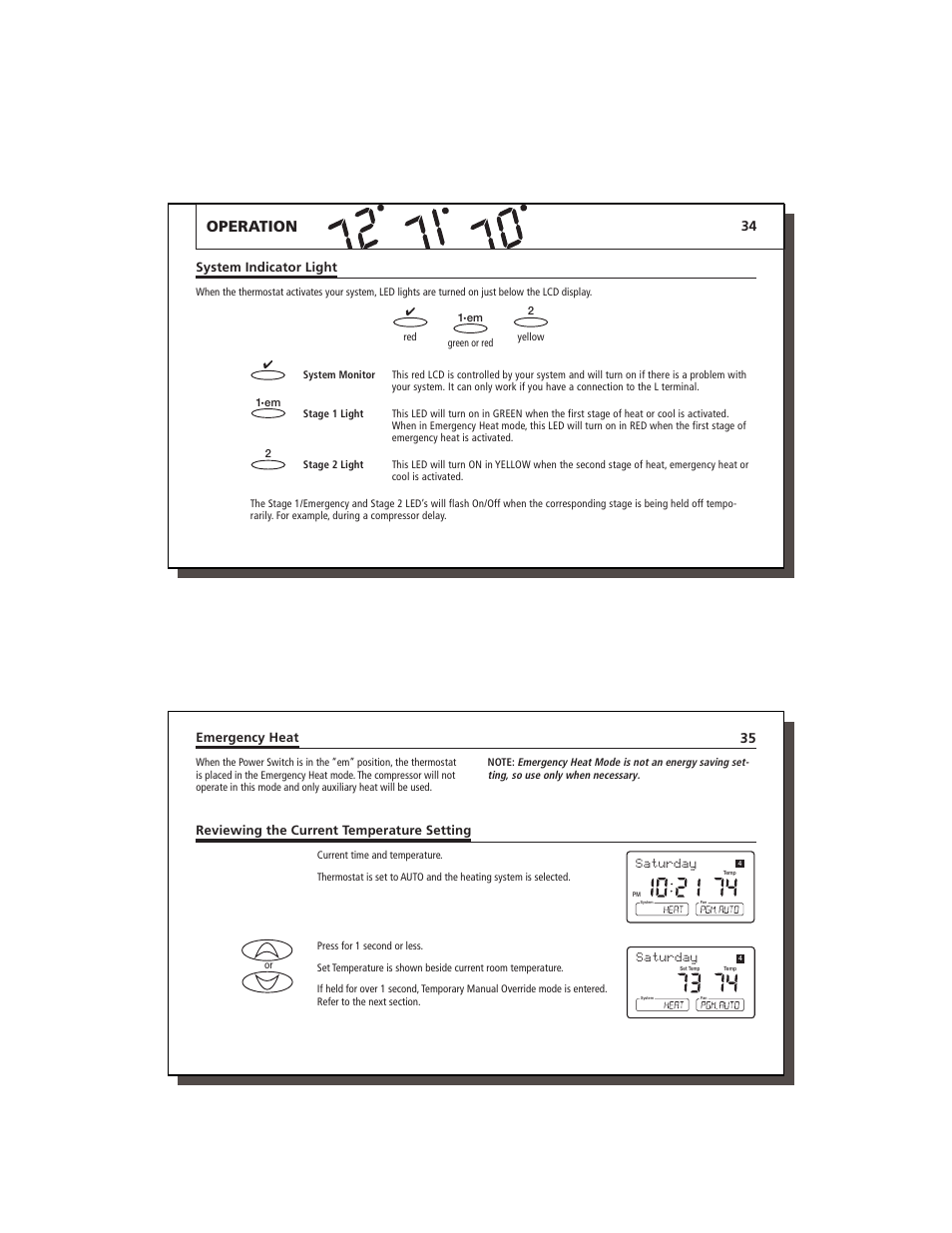 Operation, Saturday | Hunter Fan 44760 User Manual | Page 18 / 28