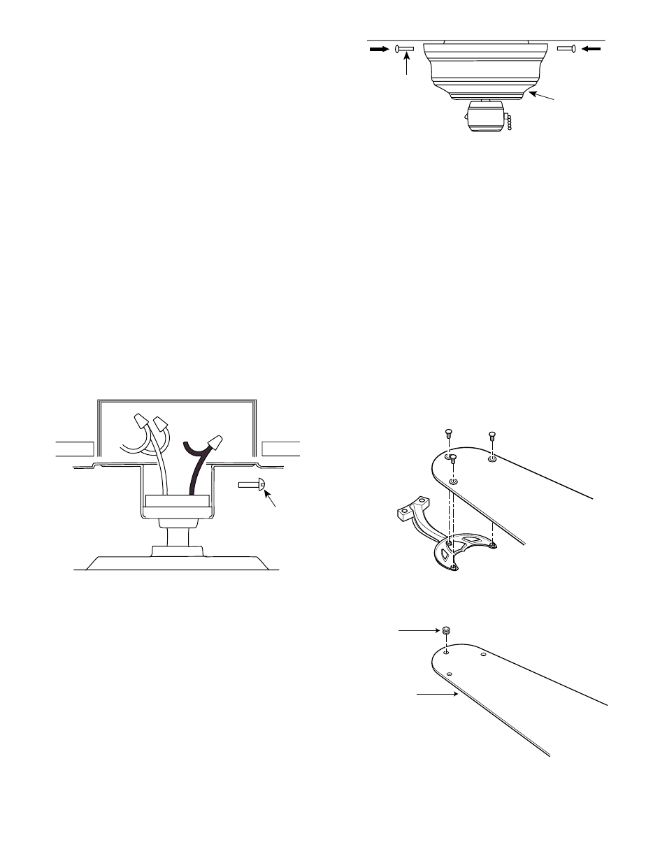 Step 6: final wiring, Step 8: attaching and balancing the blades, Step 7: finish fan assembly | Hunter Fan 41535-01 User Manual | Page 3 / 5