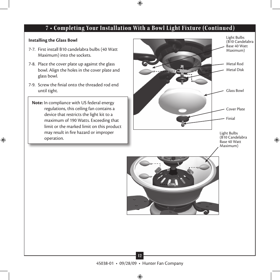 Hunter Fan 3 User Manual | Page 12 / 16