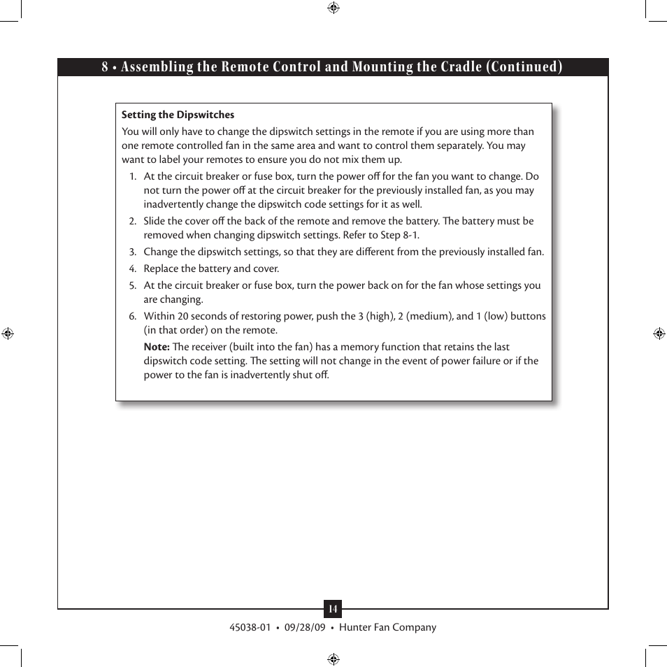 Hunter Fan 3 User Manual | Page 14 / 16