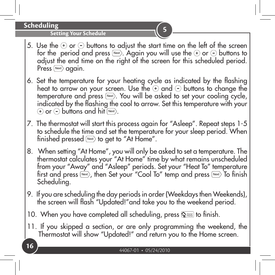 Scheduling | Hunter Fan 44127 User Manual | Page 16 / 37