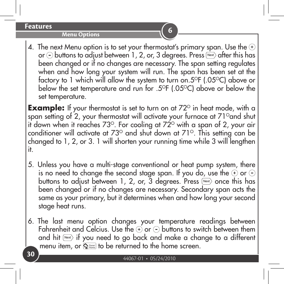 Features, Example | Hunter Fan 44127 User Manual | Page 30 / 37
