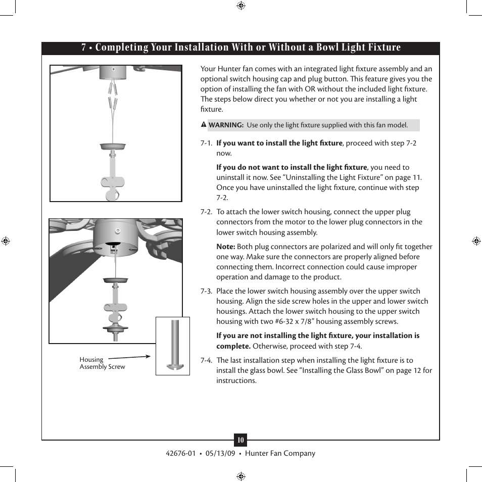 Hunter Fan Type 2 42676-01 User Manual | Page 10 / 14